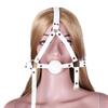 Silicone Mouth Gag: White Harness, Soft Rubber Bit for Adults
