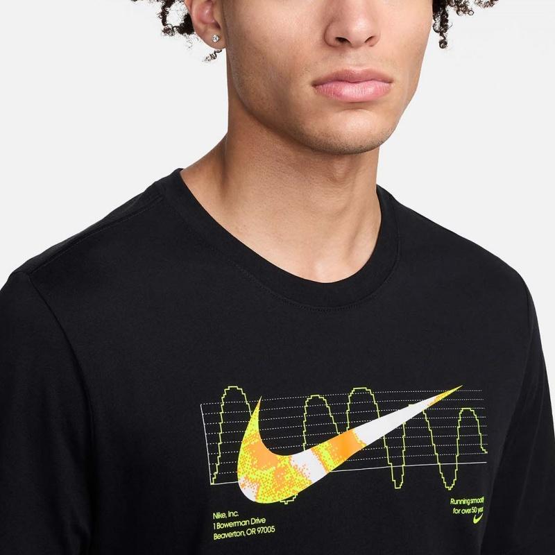 Nike Logo Letter Print Pattern Crew Neck Fitted Short Sleeve T-Shirt Men T-Shirts Black FV8390-010