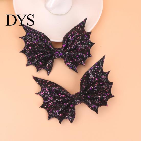 Sparkly Hair Bows for Parties Halloween Bat Bow Clips Women Girls, Glitter Wing Hairpin Girls Ponytails And Braids, Cute Holiday Accessories