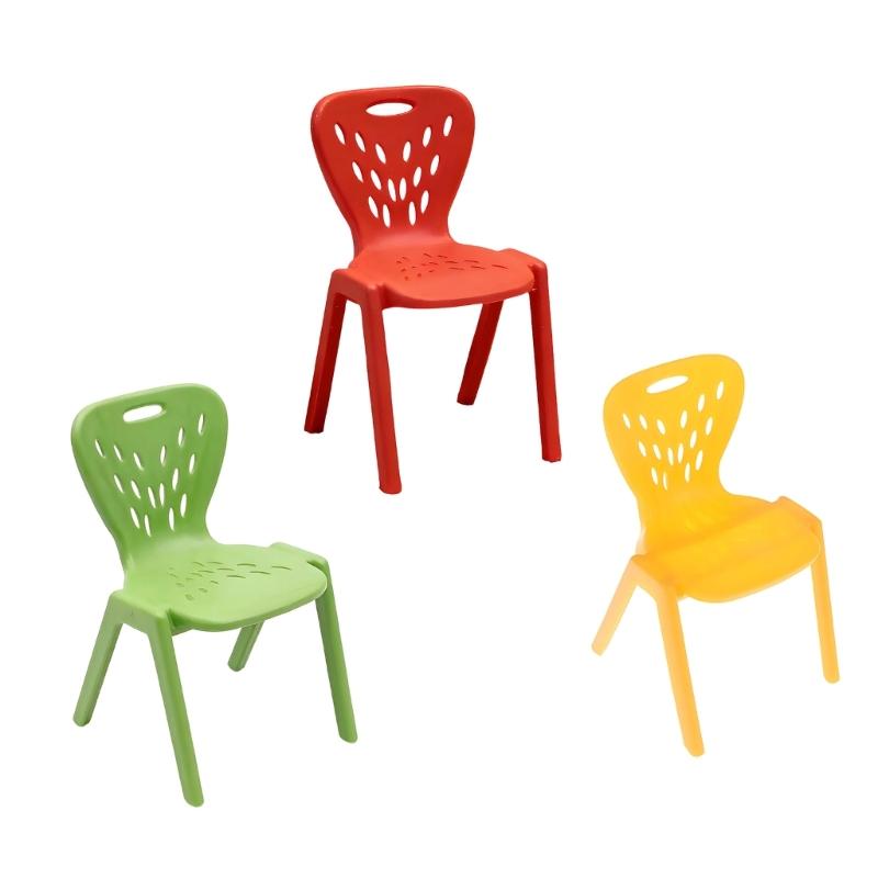 Colorful Doll Furniture Small Chair Model Figurine With Hole Design For Doll House Accessories And Kids Pretend Play Game
