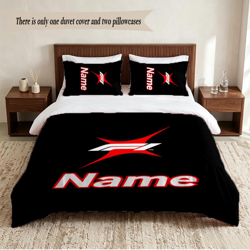 F1 Personalisiertes Individuelles Namens-3-teiliges Bettwäscheset Weiches Bettbezug-Set Für Schlafzimmer Heimdekoration
