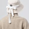 DOYOUKNOWMC Wool Angora Ribbon Trim Corduroy Beige Bucket Hat