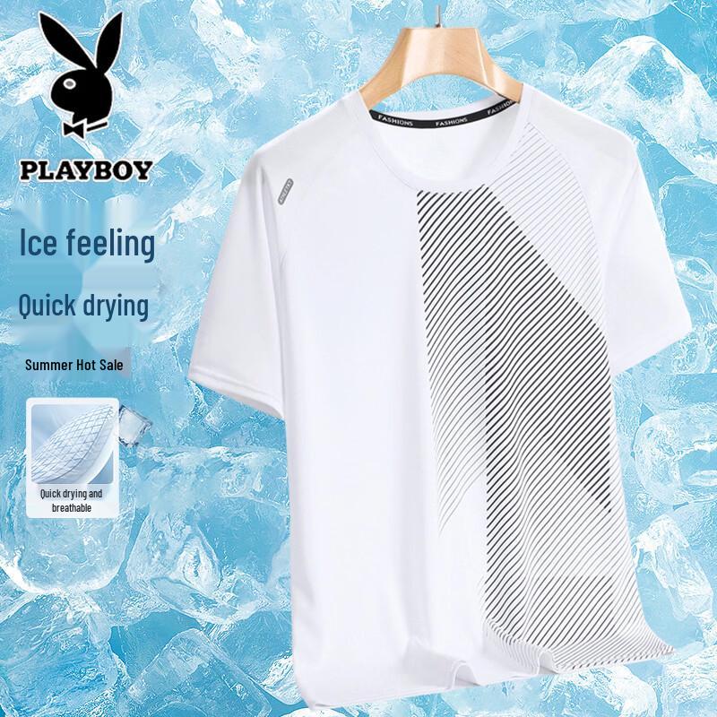 PLAYBOY Men s Ice Silk Quick-Dry T-Shirt 3XL