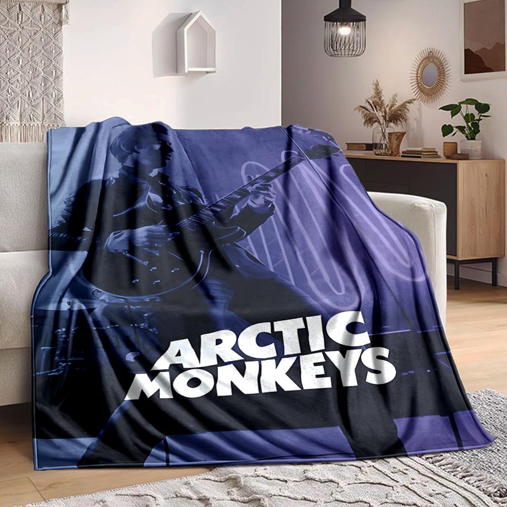 1Pc Arctic Monkeys Live Performance Flannel Blanket, Soft And Comfortable, Casual Warm, Camping Travel, Christmas, Halloween Xmas Gift. G1288