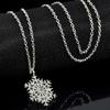 Fashion Charms Lady Crystal Snowflake Zircon Flower Silver Plated Necklaces Jewelry For Women