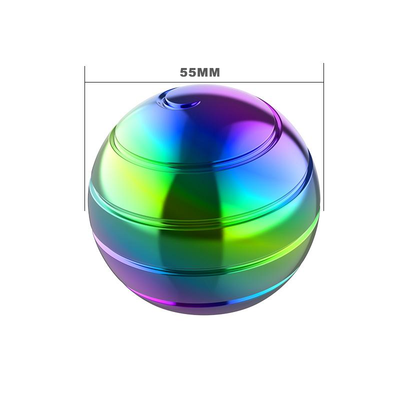 Benutzerdefinierte Aluminiumlegierung Glücks-Rotationskreisel für Erwachsene Stressabbau Spielzeug Schreibtisch Optische Täuschung Fließender Fidget Spinner Spielzeug
