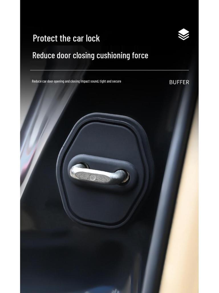Compatible Silicone Shock-Absorbing Decorative Stickers for Wenjie M5/M7/EV/M9 Door Lock Latch Covers.