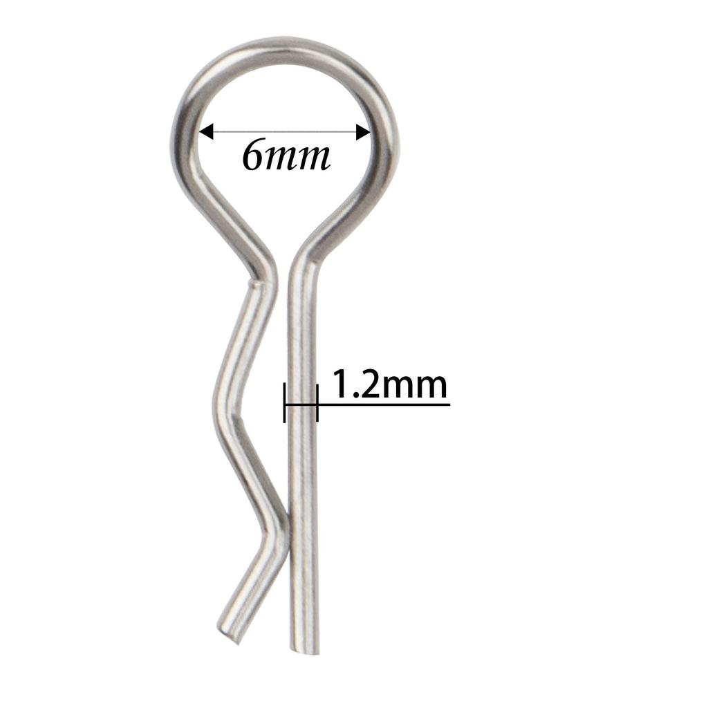 Metal Clip R Pin Rod with Steel Cord for RC Body Compatible with and Scale Traxxas HSP Arrma Axial Redcat RC and Crawlers 8-Piece Anti-Lost Housing,