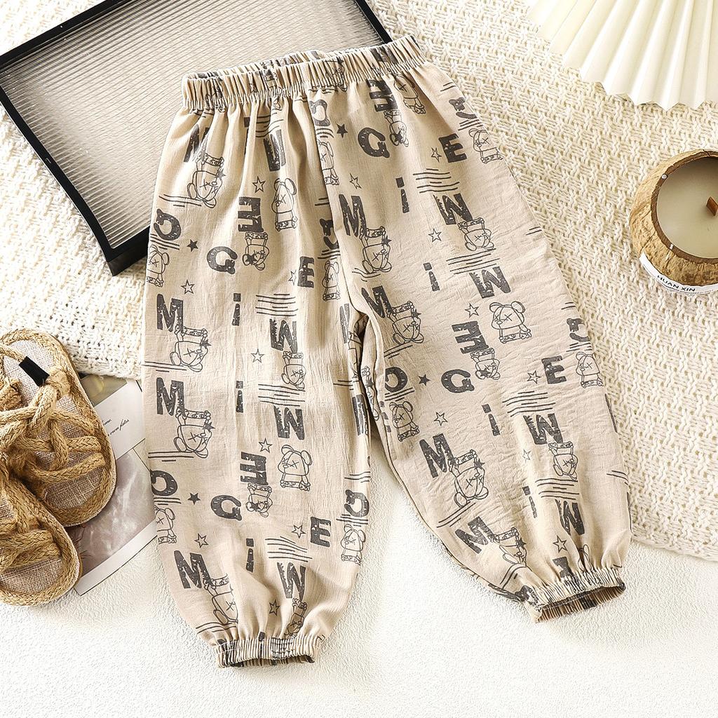 Children's Pants for Summer Breathable Mosquito Proof Pants for Boys and Girls Lantern Pants for Children Baby Thin Pants for Children