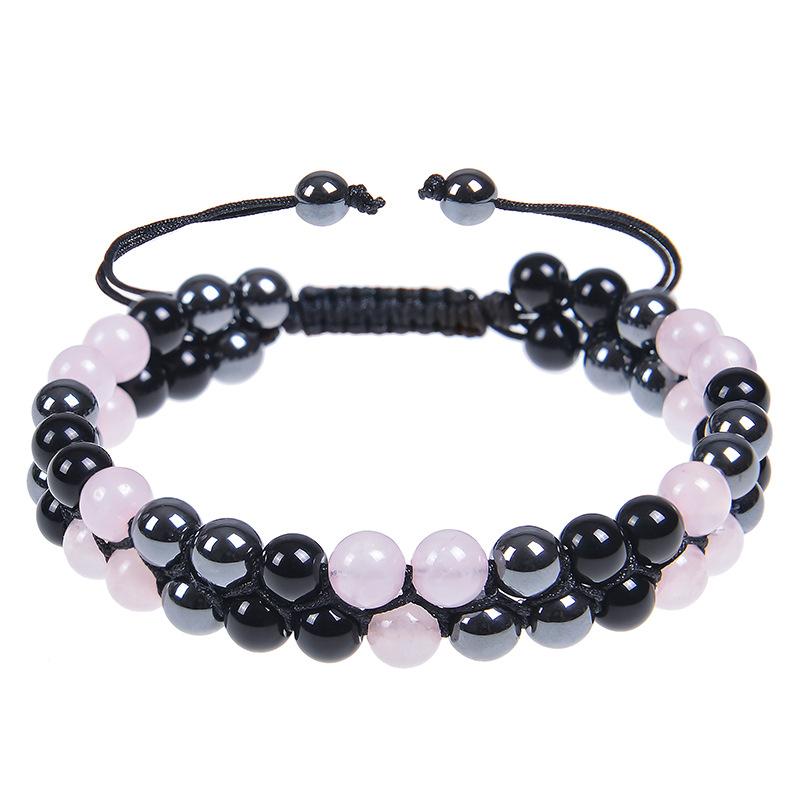 

JYL TS Bracelet Adjustable Beaded Fosters Clarity & Spiritual Awakening 6mm-Pink crystal (3 beads) ржавый
