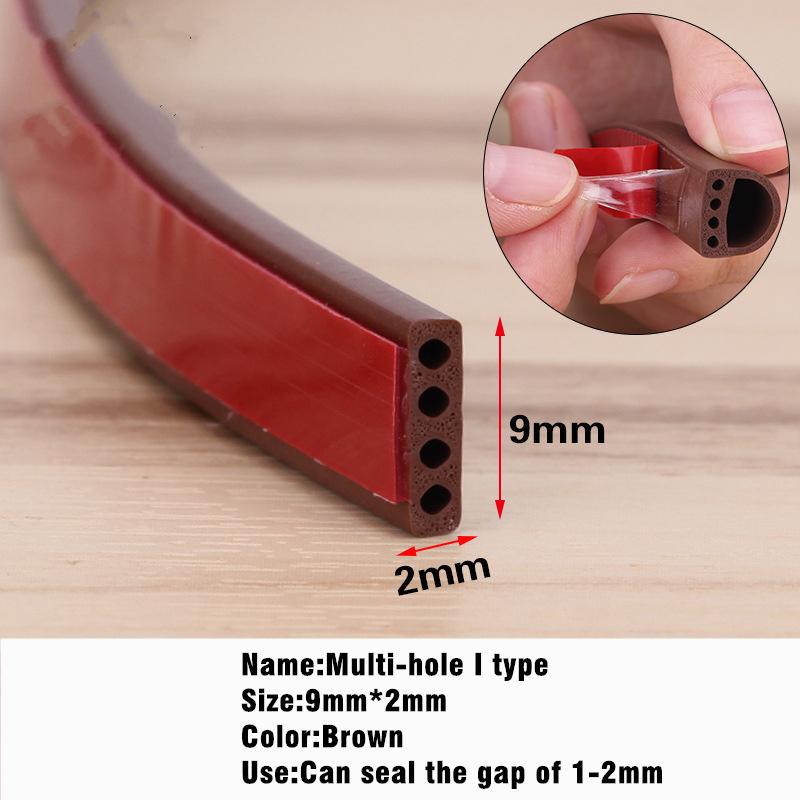 New 6M Silicone Rubber Weather Strip I/E/D Type Seal Strip for Doors Windows Self Adhesive Anti Collision Soundproof Waterproof