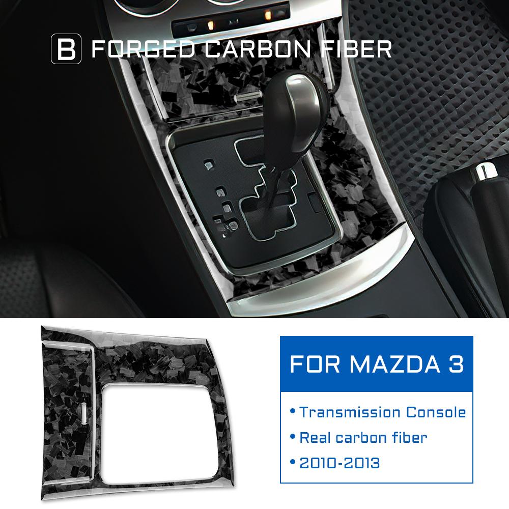 Forged Real Soft Carbon Fiber for Mazda 3 2010 2011 2012 2013 Accessories Car Gear Shift Frame Panel Cover Sticker Interior Trim