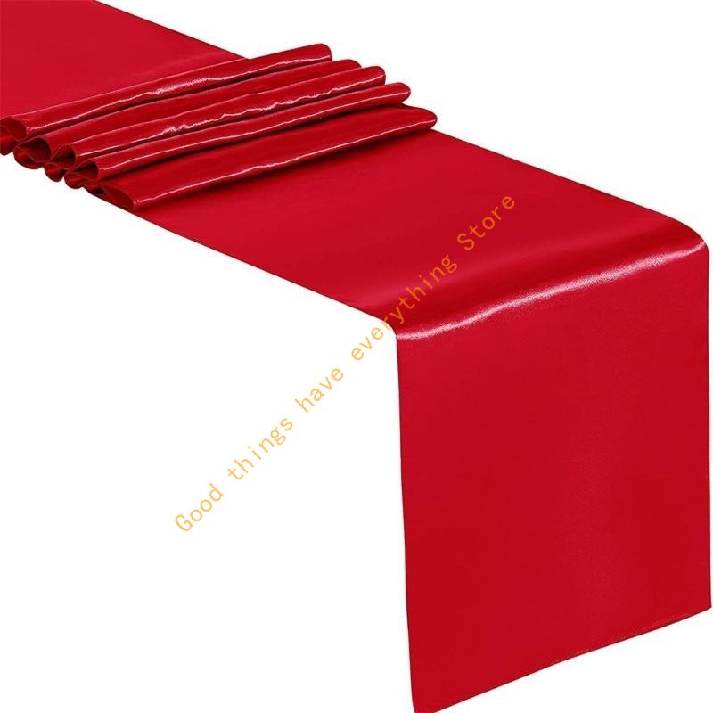Solid Color Silky Table Runner Collection 12x108Inch, Enhances Ambiances for Various Celebratory Occasion 55KF