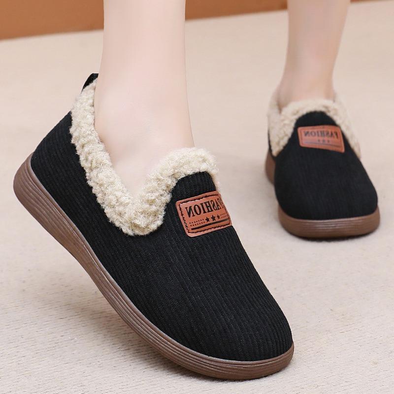 Fashion Autumn and Winter New Women's Warm Comfortable  and Casual Home Cotton Slippers with Added Plush and Thick Cotton Boots