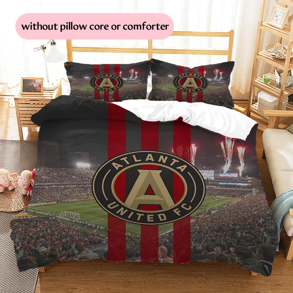Atlanta United FC Pattern Bedding Home Decoration Birthday Gift (1 * duvet cover + 2 * pillowcase, without core)