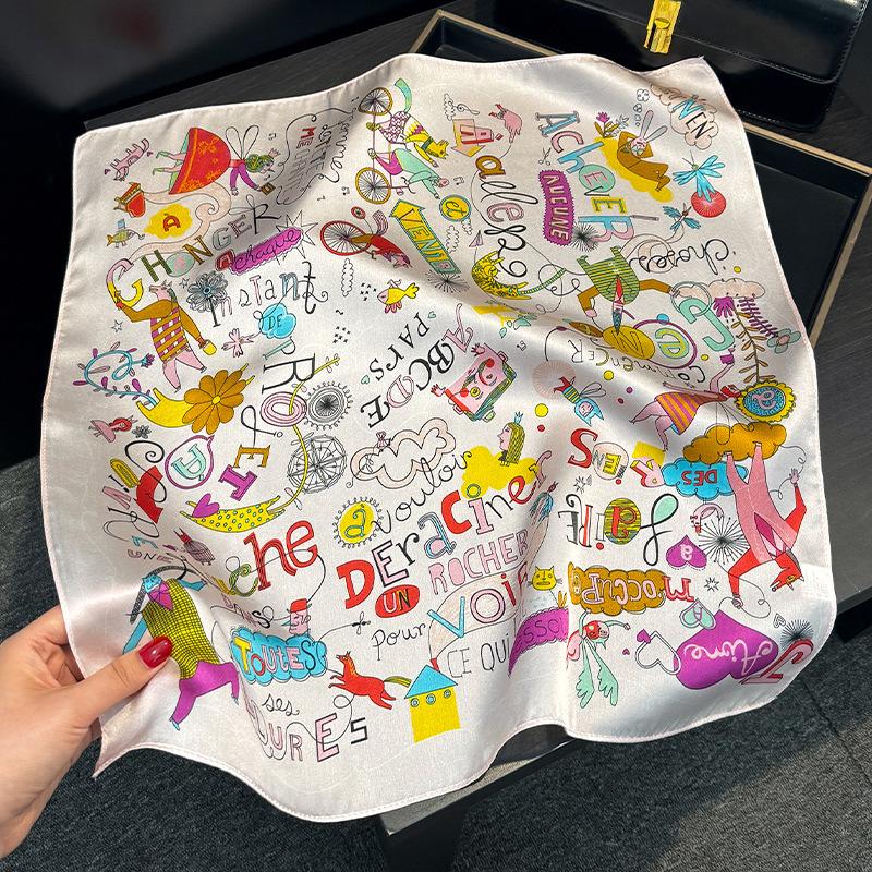 100% Natural Silk Scarf Women Luxury High Quality Headband Square Foulard Female Neckerchief Shawl Wraps Hijab Bandana Scarves