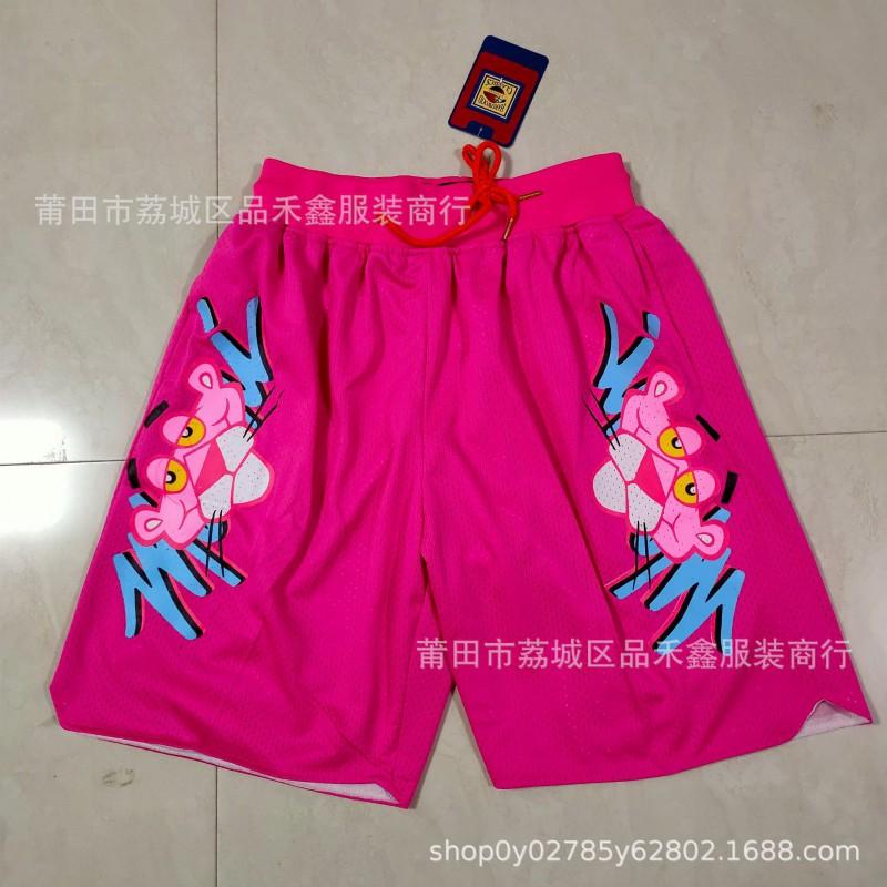 Miami Heat Basketball Shorts Men City White Black Rainbow Print Performance Sportswear Cotton Athletic Pants