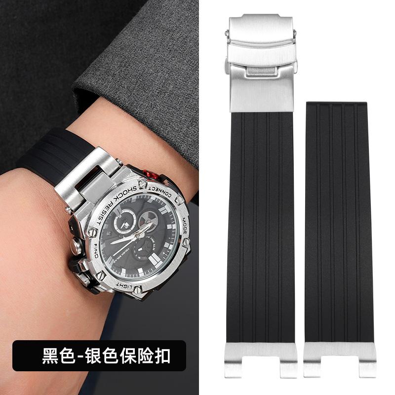 For Casio Gst-b100 Watch Strap Silicone Men GST-W300 210 400G S130 S310 S330 B100 Band Metal Adapter Modified Rubber Watchband