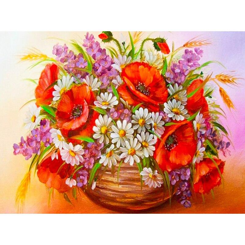 New 5D DIY Diamond Painting Flower Diamond Embroidery Scenery  Rhinestones Crafts Full Round Drill Home Decor Art Gift