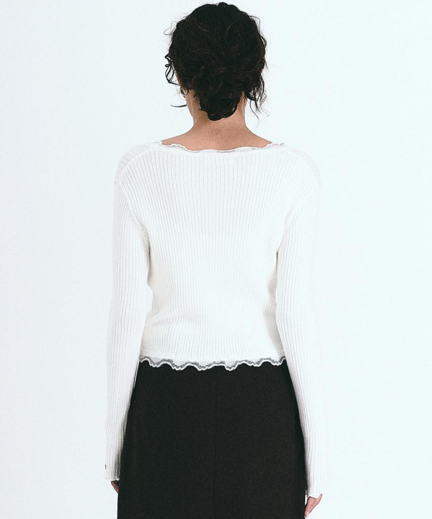 Nick&Nicole Lace Frill Essential Crop Cardigan_3 Color