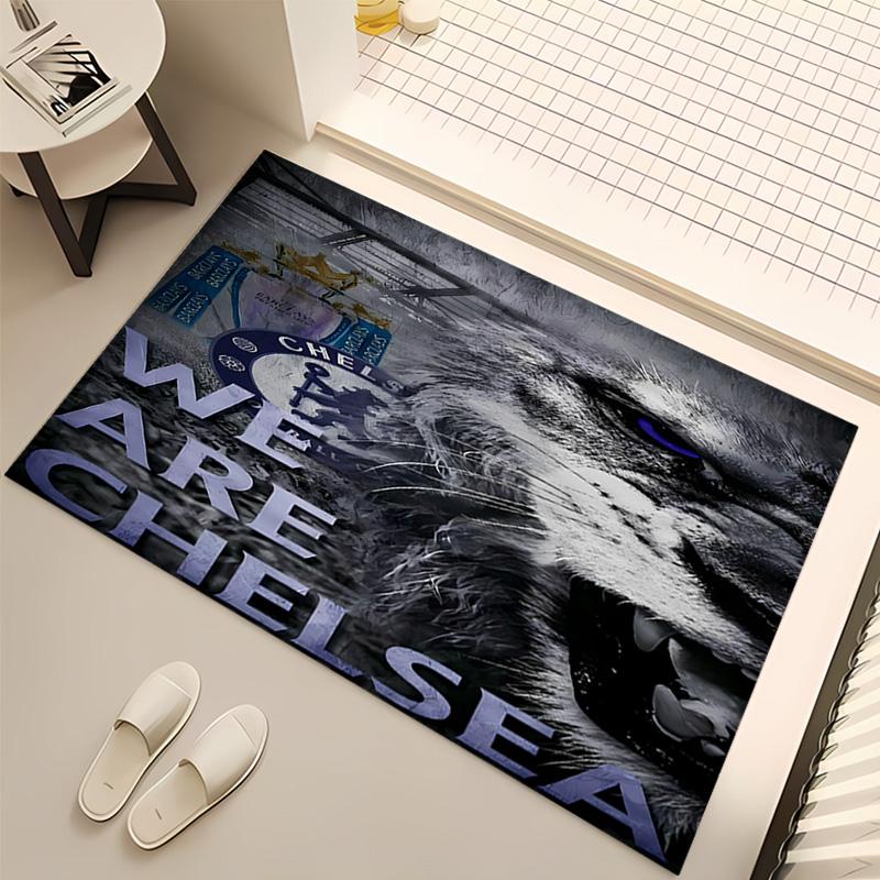 1pc Chelsea FC logo Print Area Rug - Soft, Washable Non-Slip Indoor Mat, Living Room, Home Office Decorative Rug,Office Decorative