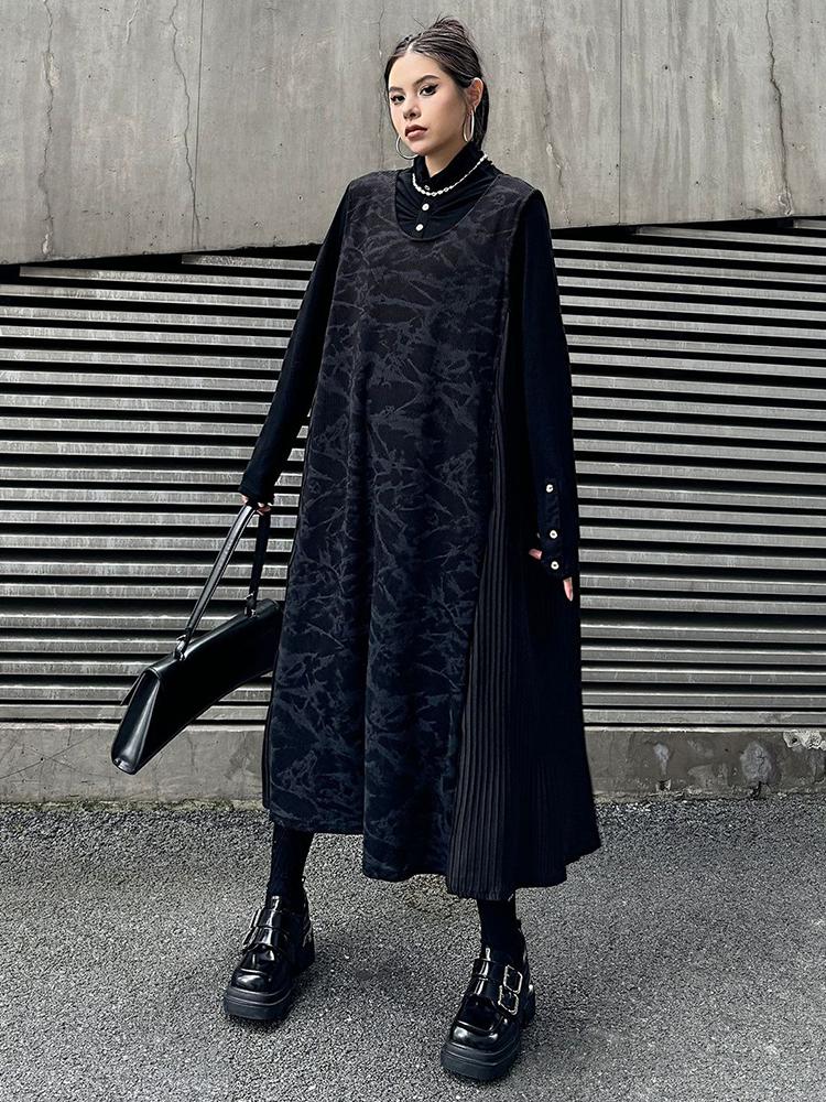 Xitao Robe patchwork sans manches pour femme GJ1113