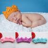 Cute Newborn Baby Girl Boy Crochet Crown Tiara Headband Knitted Headwear