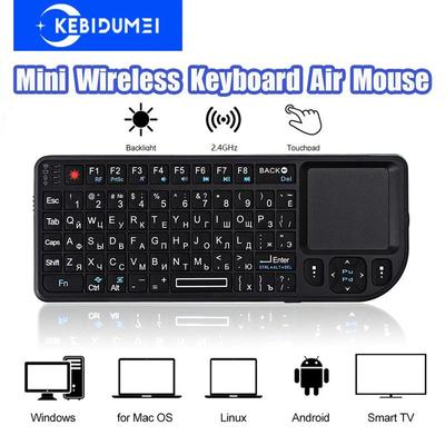 A8 Mini Drahtlose Tastatur 2.4G RF Hintergrundbeleuchtetes Touchpad Russisch Englisch Tastatur USB Wiederaufladbare Luftmaus für PC Notebook Smart TV Box