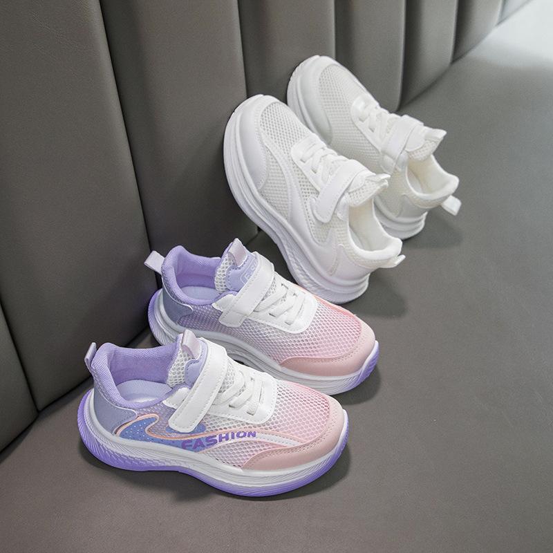 Girls' sneakers 2025 spring new children's dad shoes breathable fashion little white shoes girls running shoes single shoes