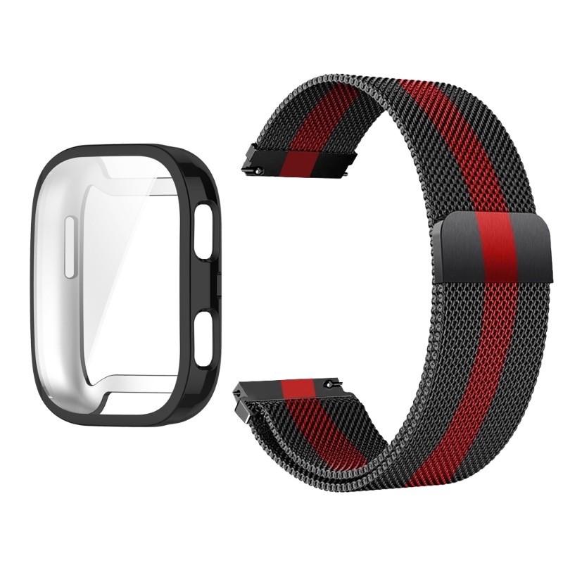 Milanese Magnetic Loop Watchband and TPU Shell Cover for Amazfit Bip 6 Bip 5 Bip 5 Unity Bracelet