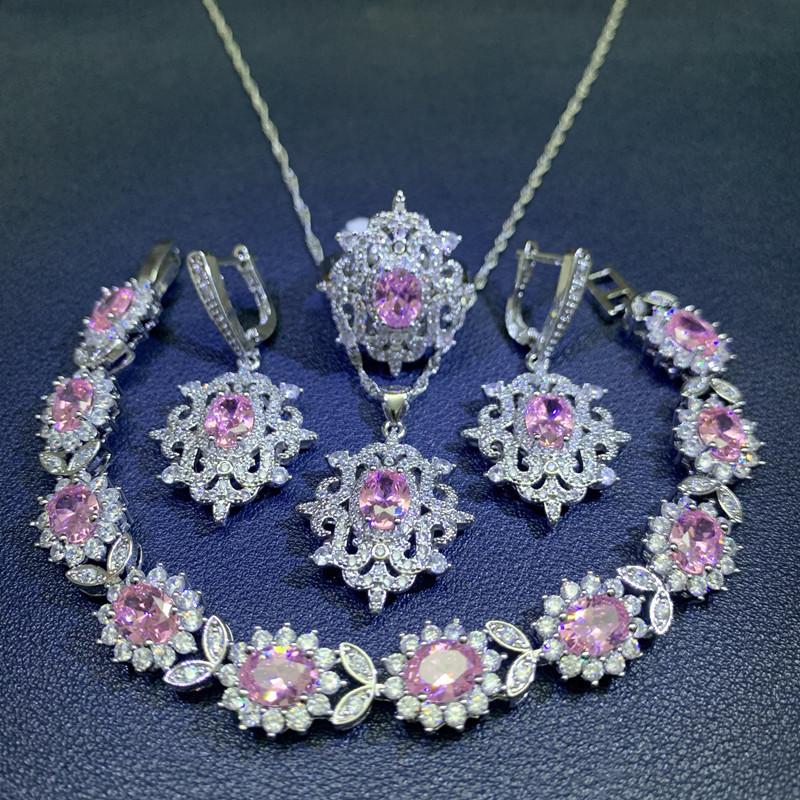 European and N Wind Source Blue Jewelry Inlay Gem Pendant Earrings Necklace and Rings Lady Suit