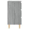 Nightstand with Solid Wood Legs Grey Sonoma 40 x 35 x 69 cm