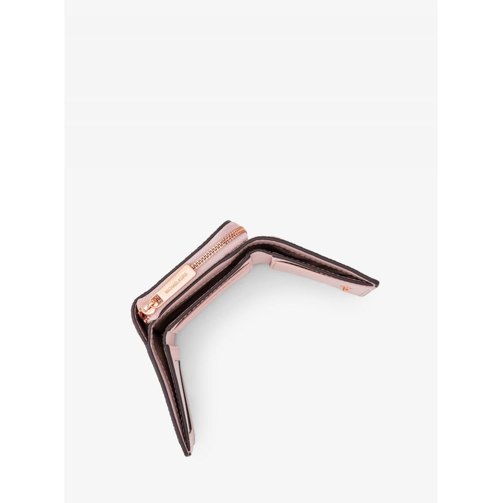 Michael Kors [japan Limited] Jet Set Travel Mid Zip Wallet Small   Mk Signature 35h1rtvz5v622 Rose Gold
