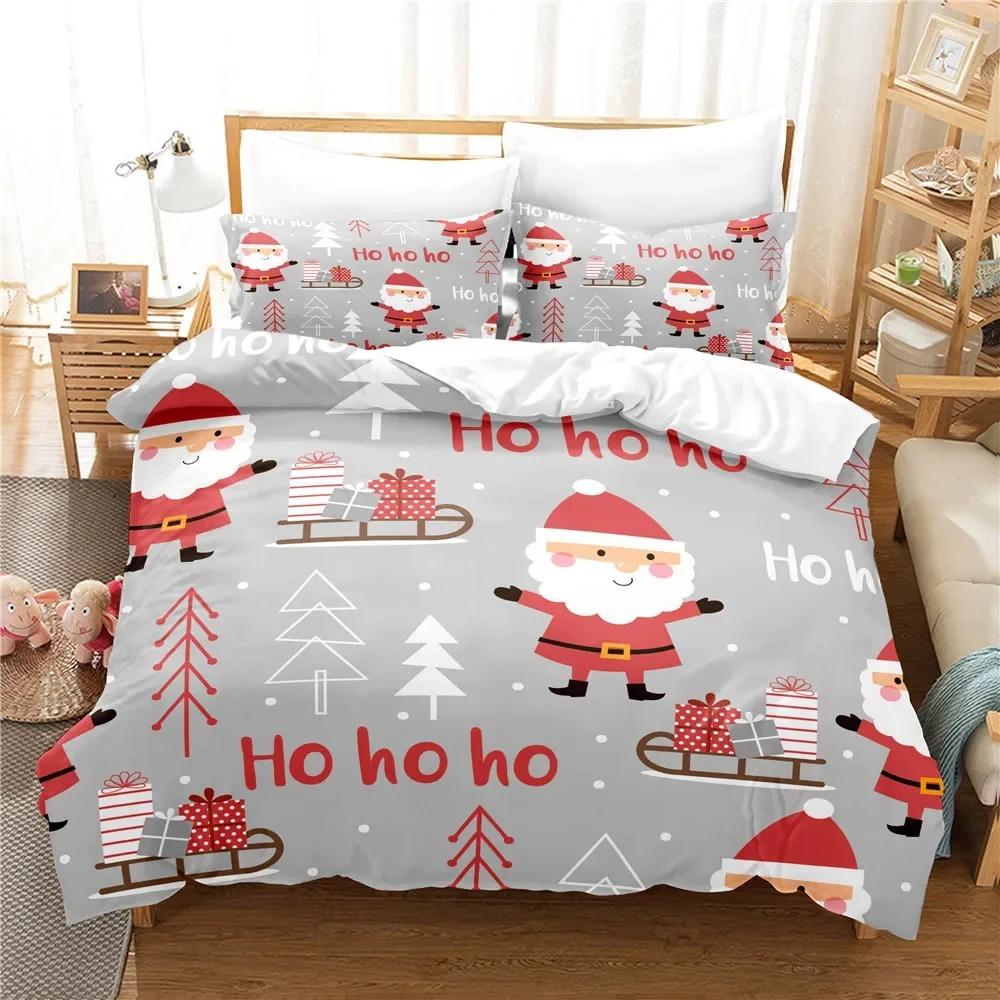 Doppelzimmer-Sets Bettwäsche Winter Dicke Bettbezug-Sets Lieblich Cartoon Frohe Weihnachten Einzelbettwäsche-Set Housse De Couette