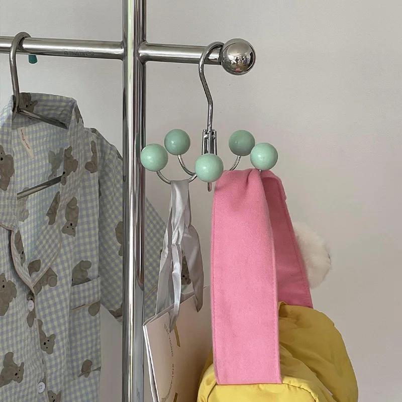 Stainless Steel Belt Hanger,Rotation Bag Hanging Rack with 5 Hooks,Closet Storage Organizer for Bra,Tank Top,Tie,Scarf
