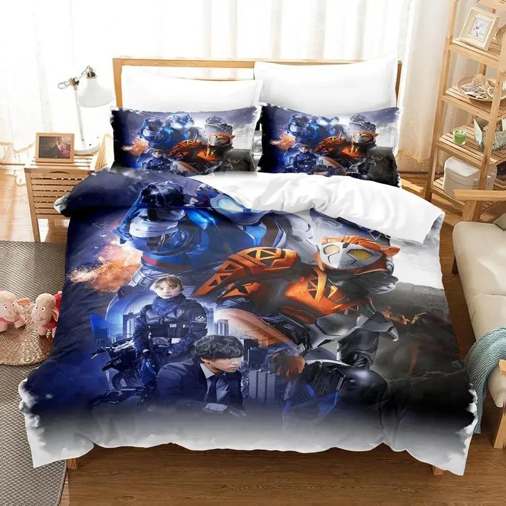 Anime Kamen Rider Zero-One Bedding Set Duvet Cover Pillowcase King Queen Size Boys Adult Bedding