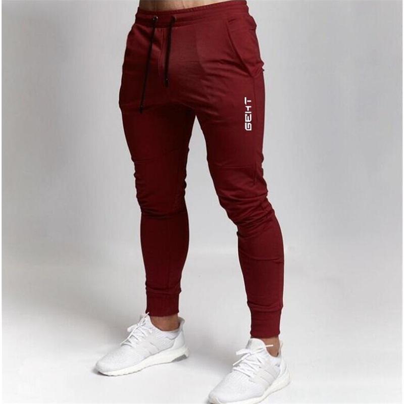 Mens Casual Fitness Workout Trousers Slim Fit Sports Pants Long Black Jogging Pants Gym Wear