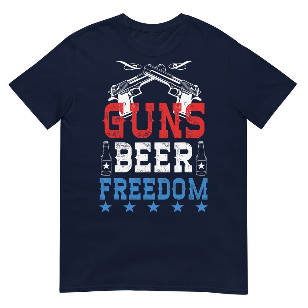 Guns Beer Freedom Usa Patriotic Drinking 4th Of July Shirt TShirt For Unisex Unisex S