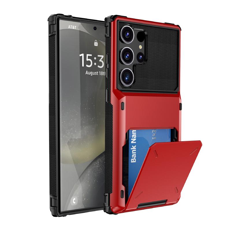 180°Flip Wallet Card Slot Hard PC+Soft TPU Phone Case For Samsung S25 Ultra Edge S23 S20 S21 S22 S24 Ultra Plus FE Bumper Cover