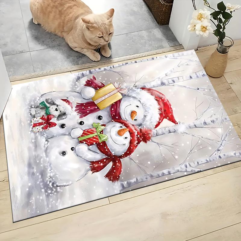Snowy Winter Wonderland Carpet Rug Soft Washable Anti Slip Home Living Room Sofa Mats Personalized Christmas Rug