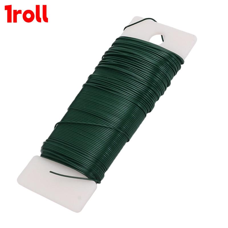

1/6roll Green Floral Wires Twisted Metal Wire Multifunctional Metal Wire Twist Tie Gardening Binding Straps Floral Arranging