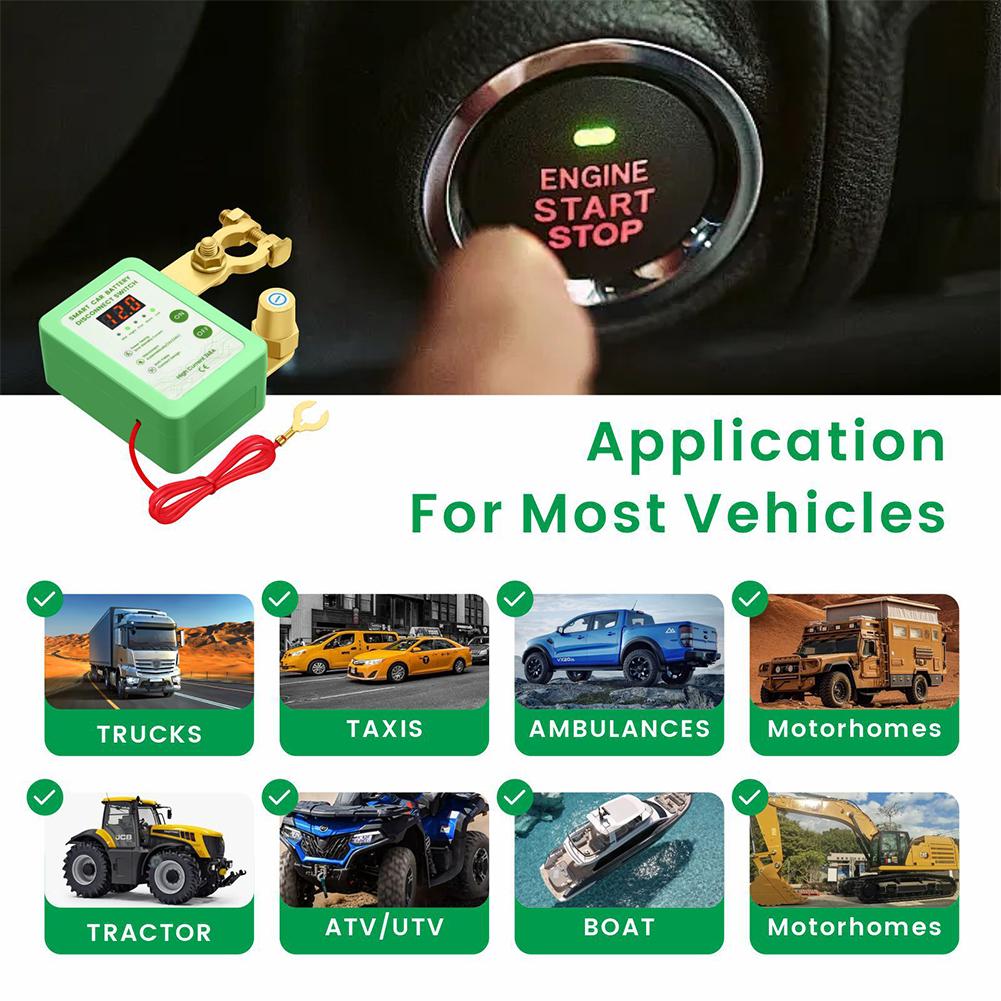 12V 240A Remote Battery Disconnect Switch Automatic Power Shut Off Switch Car Battery Remote Control Switch Leakage Protection