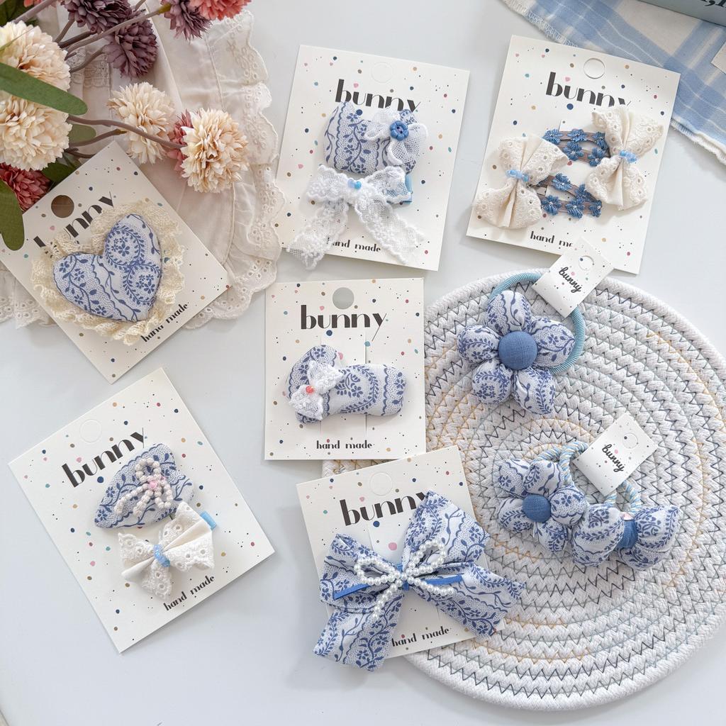 Floral Printed Hair Clips for Baby Girls Lace BB Clips Cute Bowknot Barrettes Hairpins Children's Hair Accessories Kids Headwear