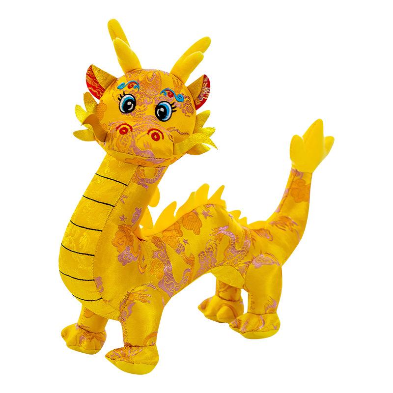 Year of The Dragon Mascot Plush Toy Tang Suit Simulated Dragon Doll Zodiac Chinese Dragon Doll