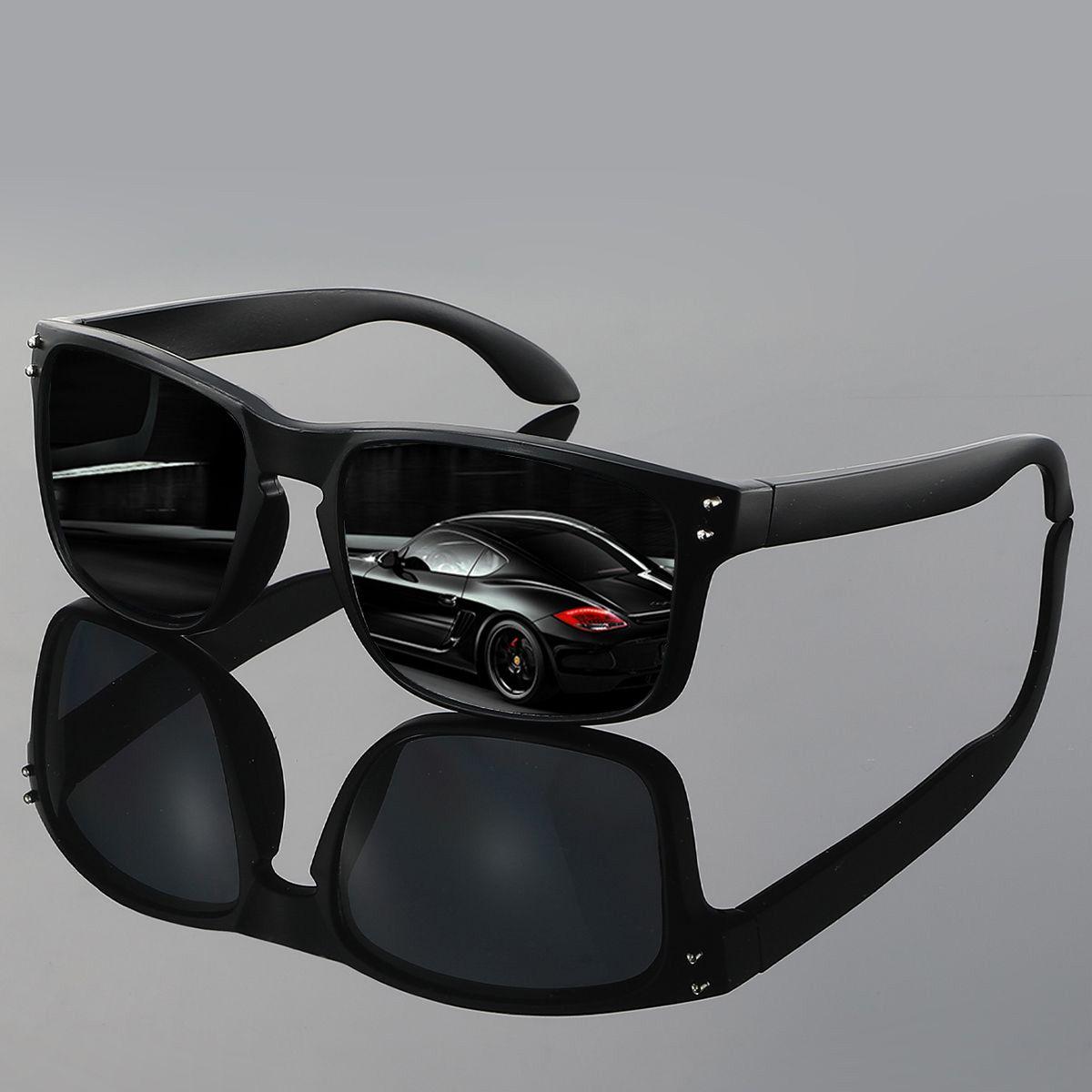 

1pc, driving sunglasses for men, clear vision, with rice nails, rectangular square frame glasses, unisex чёрный