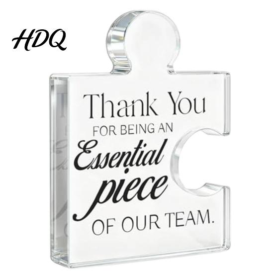 Personalized Puzzle Piece Decor Acrylic Shape Ornaments for Team Appreciation and Employee Recognition Transparent Meaningful Colleague Farewell