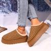 Platform Plush Slippers Women 2025 Warm Non Slip Winter Cotton Shoes Woman Thick Sole Fluffy Snow Boots Female