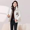 Winter New Simple Solid Color Loose Short Cotton-padded Jacket Princess Stand Collar Bread Coat Padded Section.