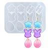 Cute Easter Silicone Mold Non-stick Non-toxic Earring Casting Mould Reusable DIY Crafts Rabbit Egg Epoxy Mold Easter Decoration
