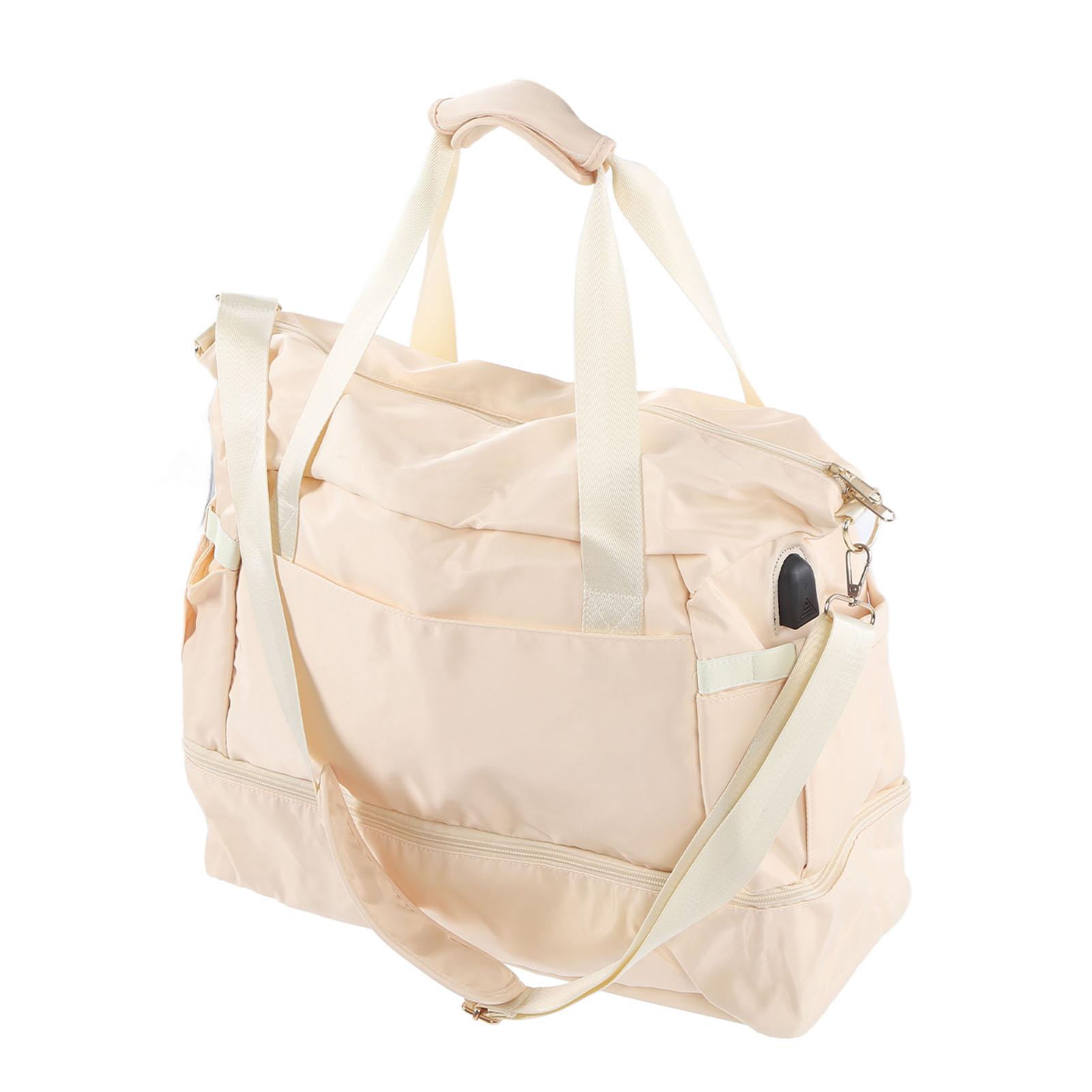 

Женская спортивная сумка для зала, несколько карманов, большая вместимость, водонепроницаемая сумка для тренировок и путешествий с USB белый